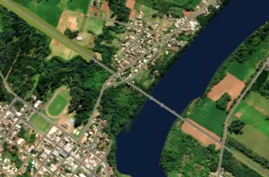 Projeto mostra local da ponte que ligará Cruzeiro do Sul, próximo à divisa de Lajeado, com Estrela